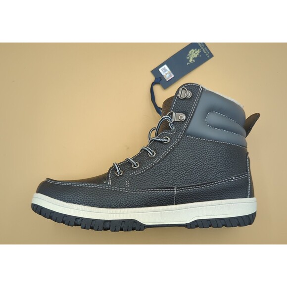U.S. Polo Assn Men\'s Soren Black Faux Leather Boots Sz 10.5 M Sherpa Lined main image 15